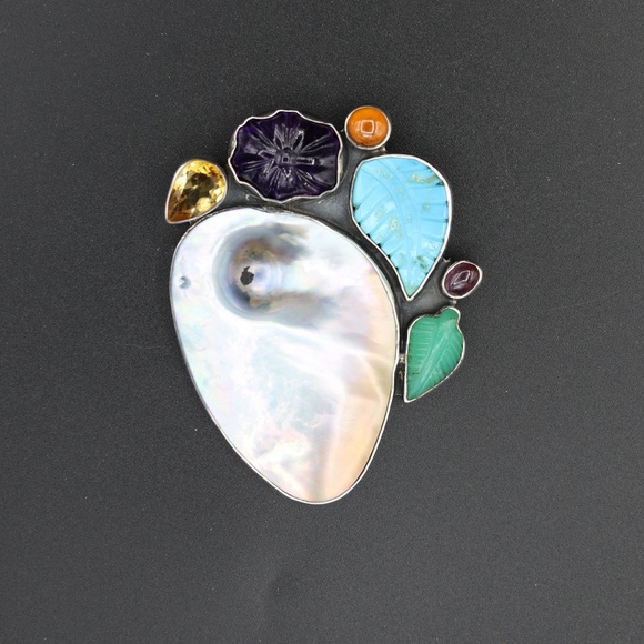 Vintage Amy Kahn Russell Pin/Pendant AKR silver